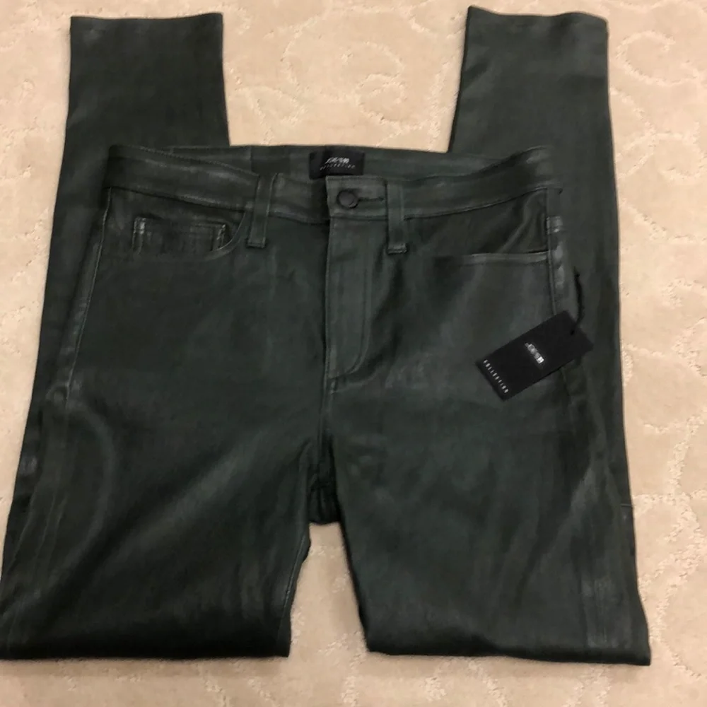 Leather JOE'S The Charlie Burnt Jade Skinny Sz 28 Camo Green - Picture 3 of 6